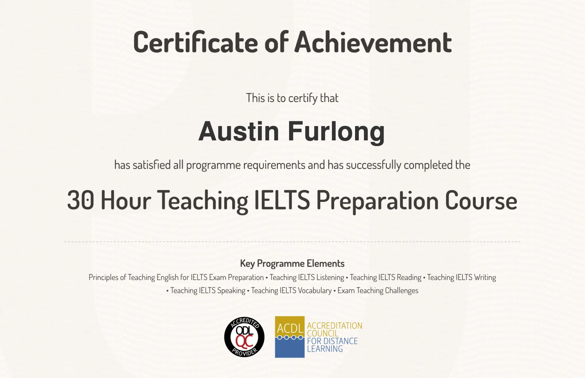 IELTS Certificate